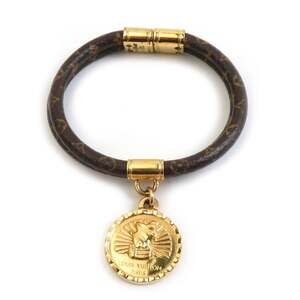 LOUIS VUITTON Brown Monogram Canvas Charm Bracelet